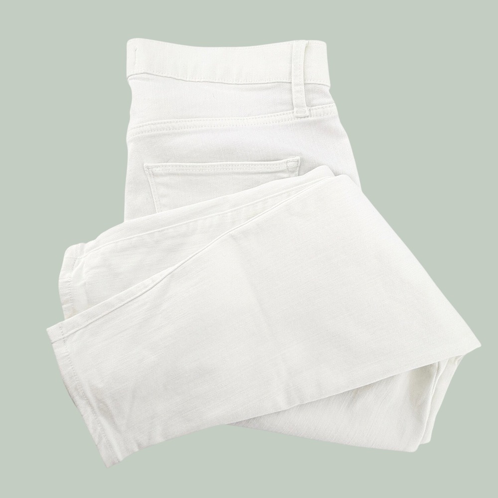 Gap True Skinny Jeans Womens 30P White Excellent Stretch Mid Rise Cropped Denim